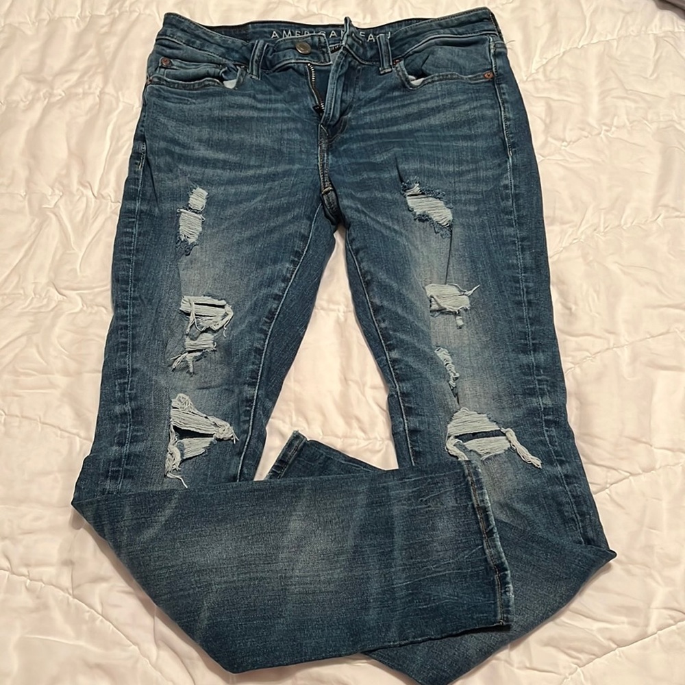 American Eagle distressed flex skinny jeans. Mens 29x30